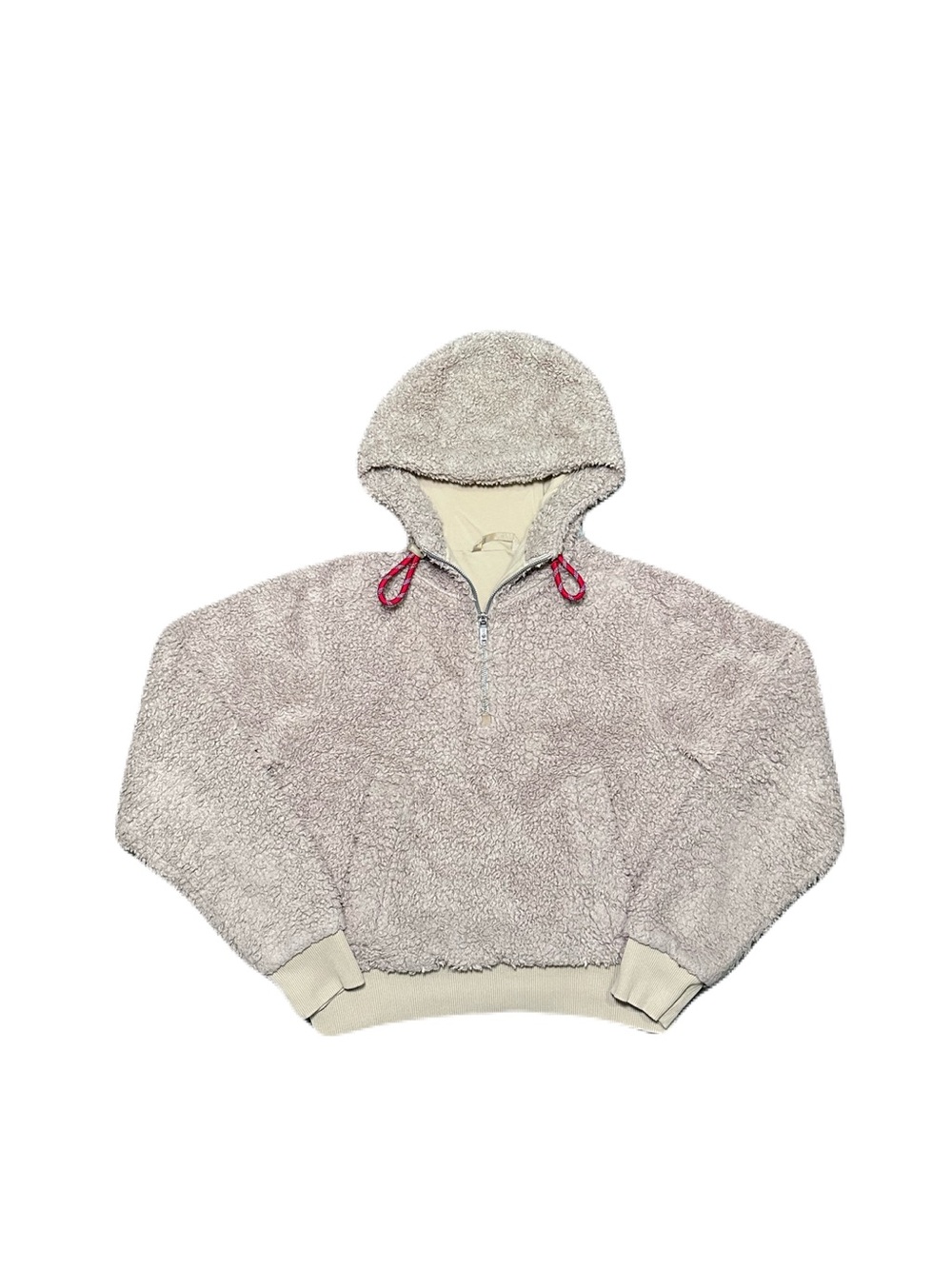 Lululemon Oh So Sherpa Half Zip Hoodie Trench Tan Beige Teddy Fleece Sz 4